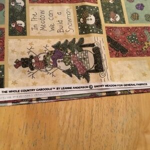 Fabric by the yard, Country Christmas quilting cotton, 2 yds